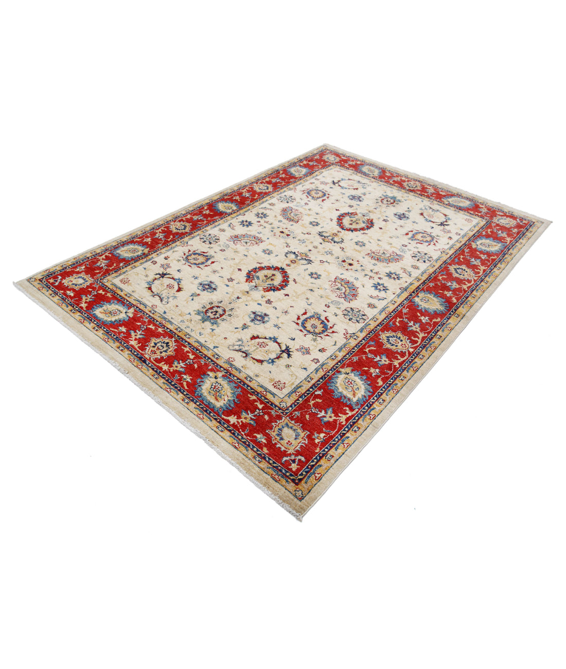 Ziegler 5'8'' X 8'0'' Hand-Knotted Wool Rug 5'8'' x 8'0'' (170 X 240) / Ivory / Red