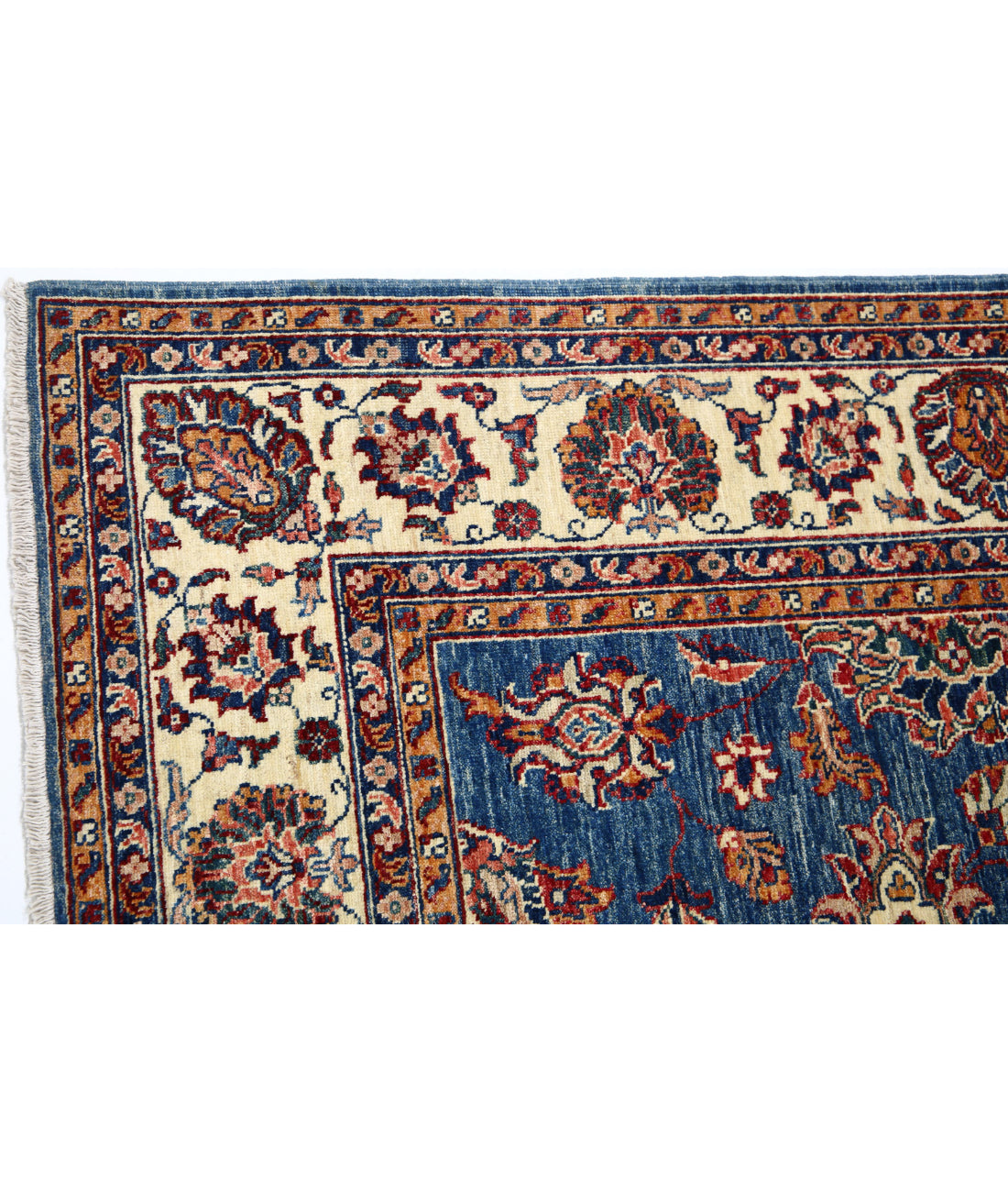 Ziegler 5'5'' X 7'7'' Hand-Knotted Wool Rug 5'5'' x 7'7'' (163 X 228) / Blue / Ivory