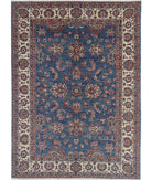 Ziegler 5'5'' X 7'7'' Hand-Knotted Wool Rug 5'5'' x 7'7'' (163 X 228) / Blue / Ivory