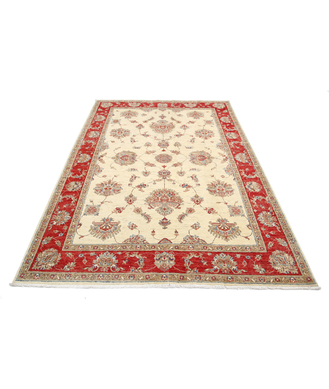 Ziegler 5'8'' X 8'0'' Hand-Knotted Wool Rug 5'8'' x 8'0'' (170 X 240) / Ivory / Red