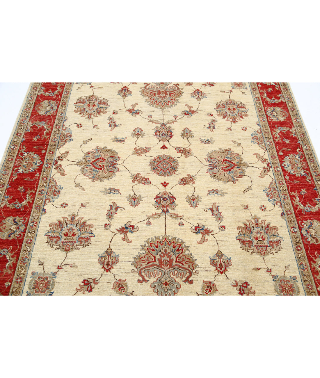 Ziegler 5'8'' X 8'0'' Hand-Knotted Wool Rug 5'8'' x 8'0'' (170 X 240) / Ivory / Red