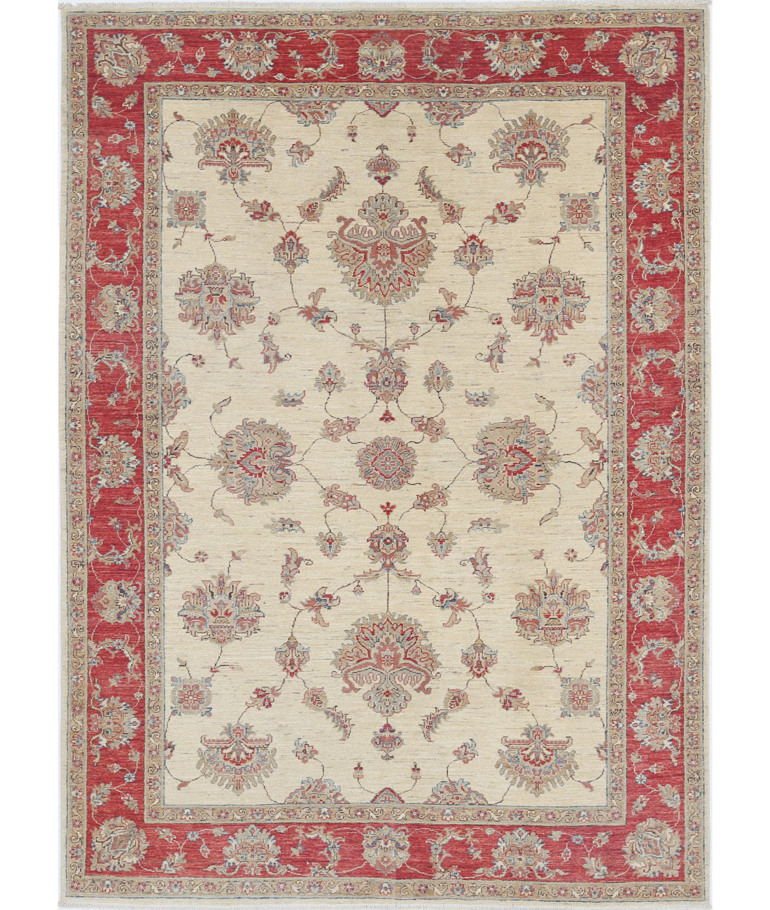 Ziegler 5'8'' X 8'0'' Hand-Knotted Wool Rug 5'8'' x 8'0'' (170 X 240) / Ivory / Red