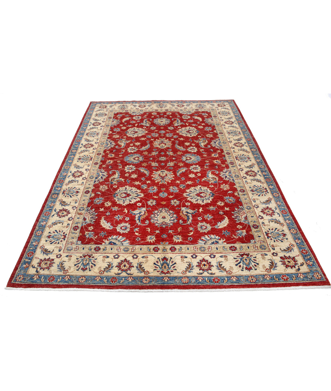 Ziegler 5'8'' X 8'0'' Hand-Knotted Wool Rug 5'8'' x 8'0'' (170 X 240) / Red / Ivory