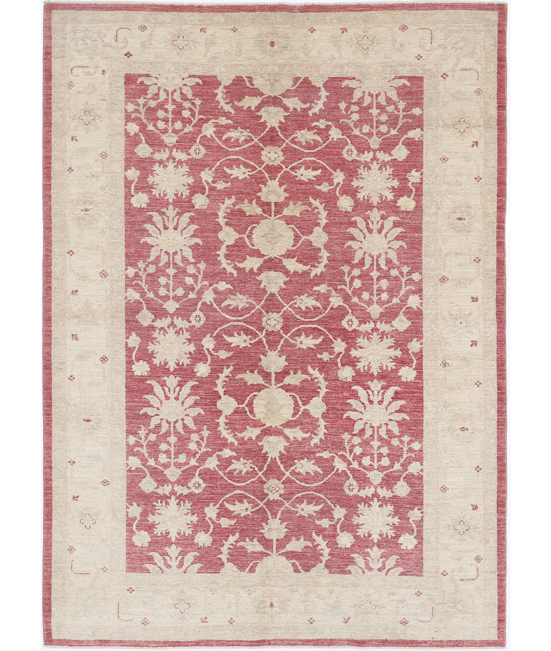 Ziegler 5'8'' X 7'10'' Hand-Knotted Wool Rug 5'8'' x 7'10'' (170 X 235) / Red / Ivory