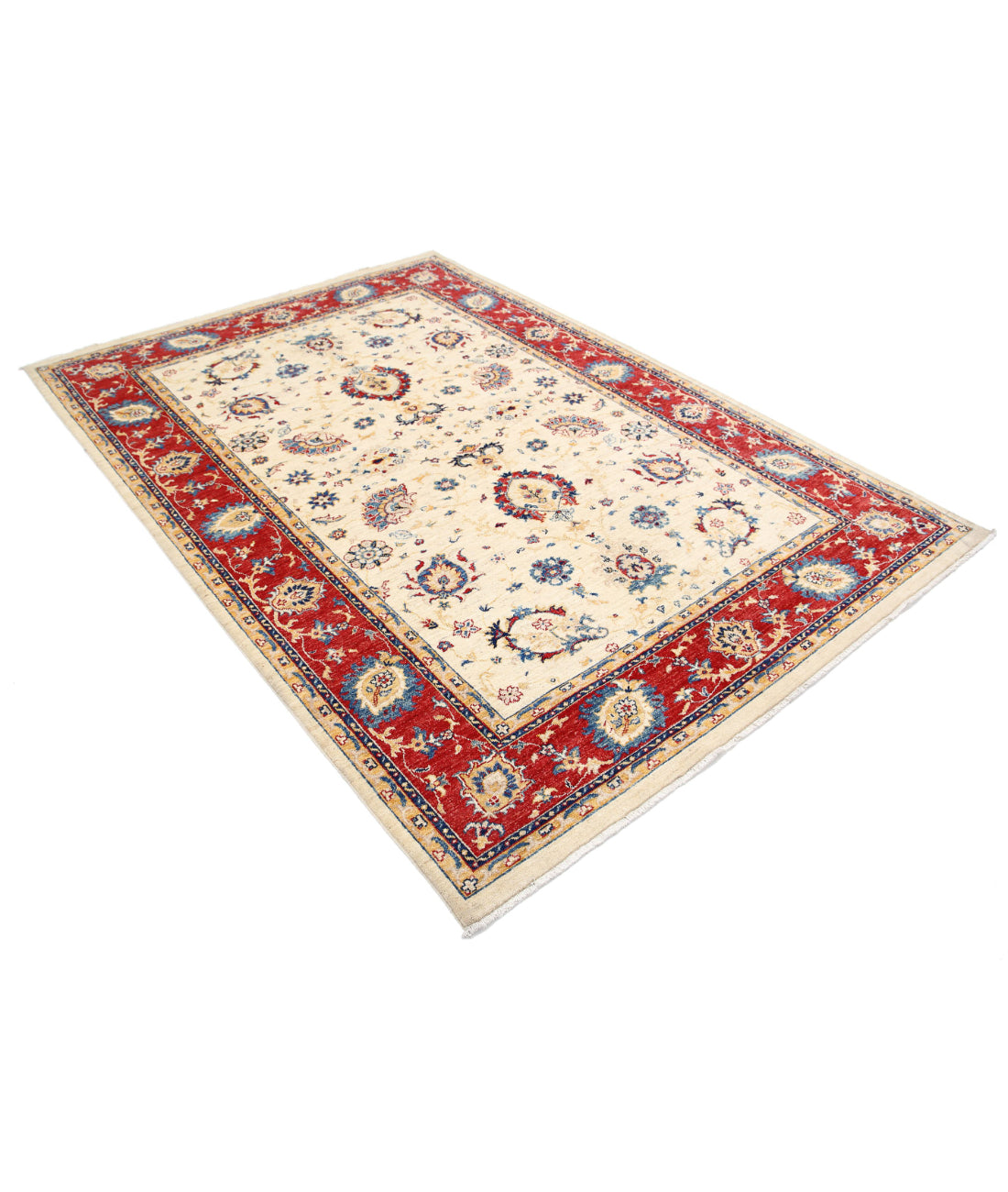 Ziegler 5'8'' X 8'0'' Hand-Knotted Wool Rug 5'8'' x 8'0'' (170 X 240) / Ivory / Red