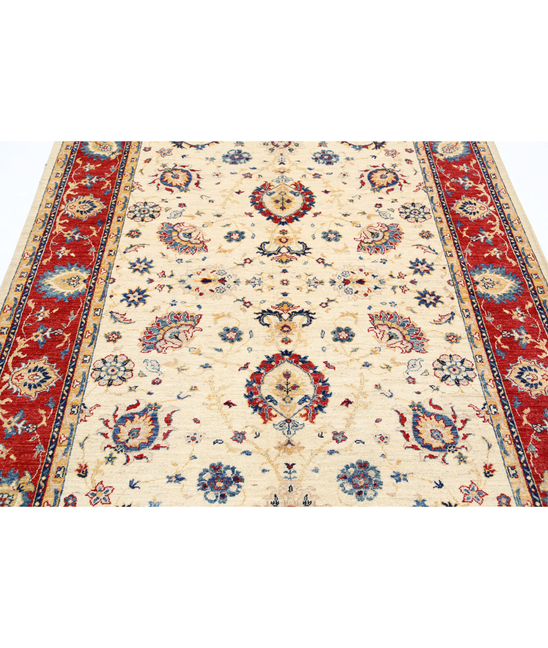 Ziegler 5'8'' X 8'0'' Hand-Knotted Wool Rug 5'8'' x 8'0'' (170 X 240) / Ivory / Red