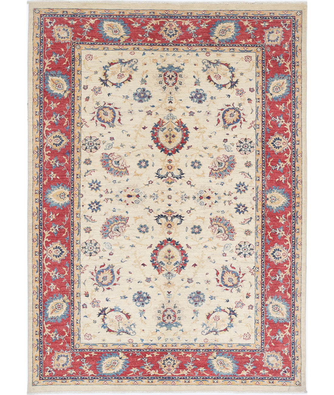 Ziegler 5'8'' X 8'0'' Hand-Knotted Wool Rug 5'8'' x 8'0'' (170 X 240) / Ivory / Red