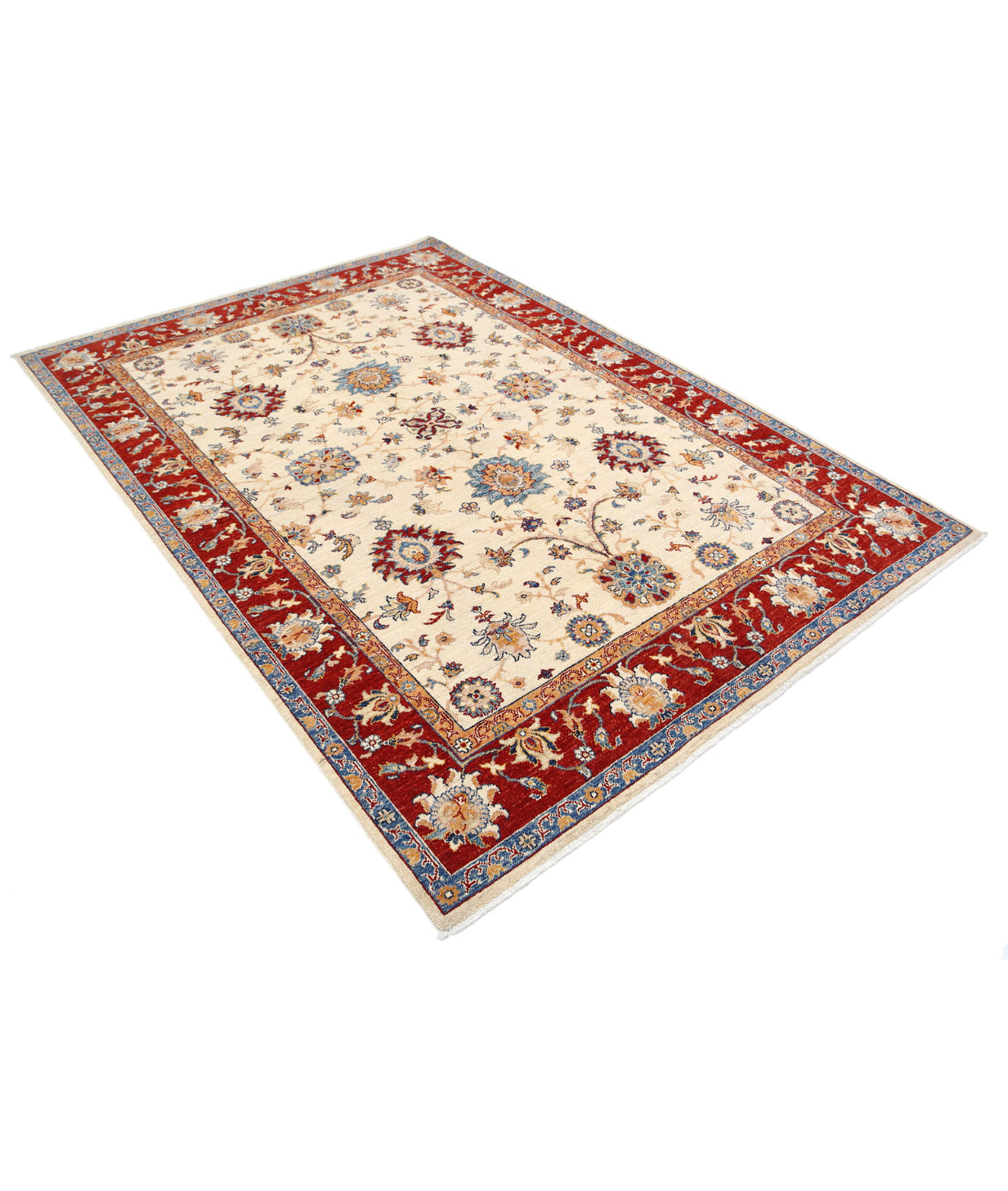 Ziegler 5'7'' X 7'10'' Hand-Knotted Wool Rug 5'7'' x 7'10'' (168 X 235) / Ivory / Red