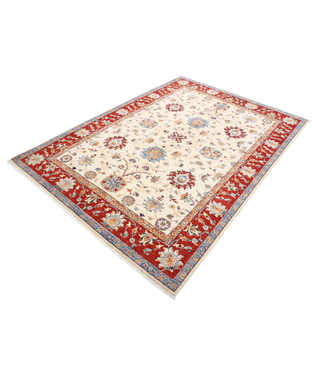 Ziegler 5'7'' X 7'10'' Hand-Knotted Wool Rug 5'7'' x 7'10'' (168 X 235) / Ivory / Red