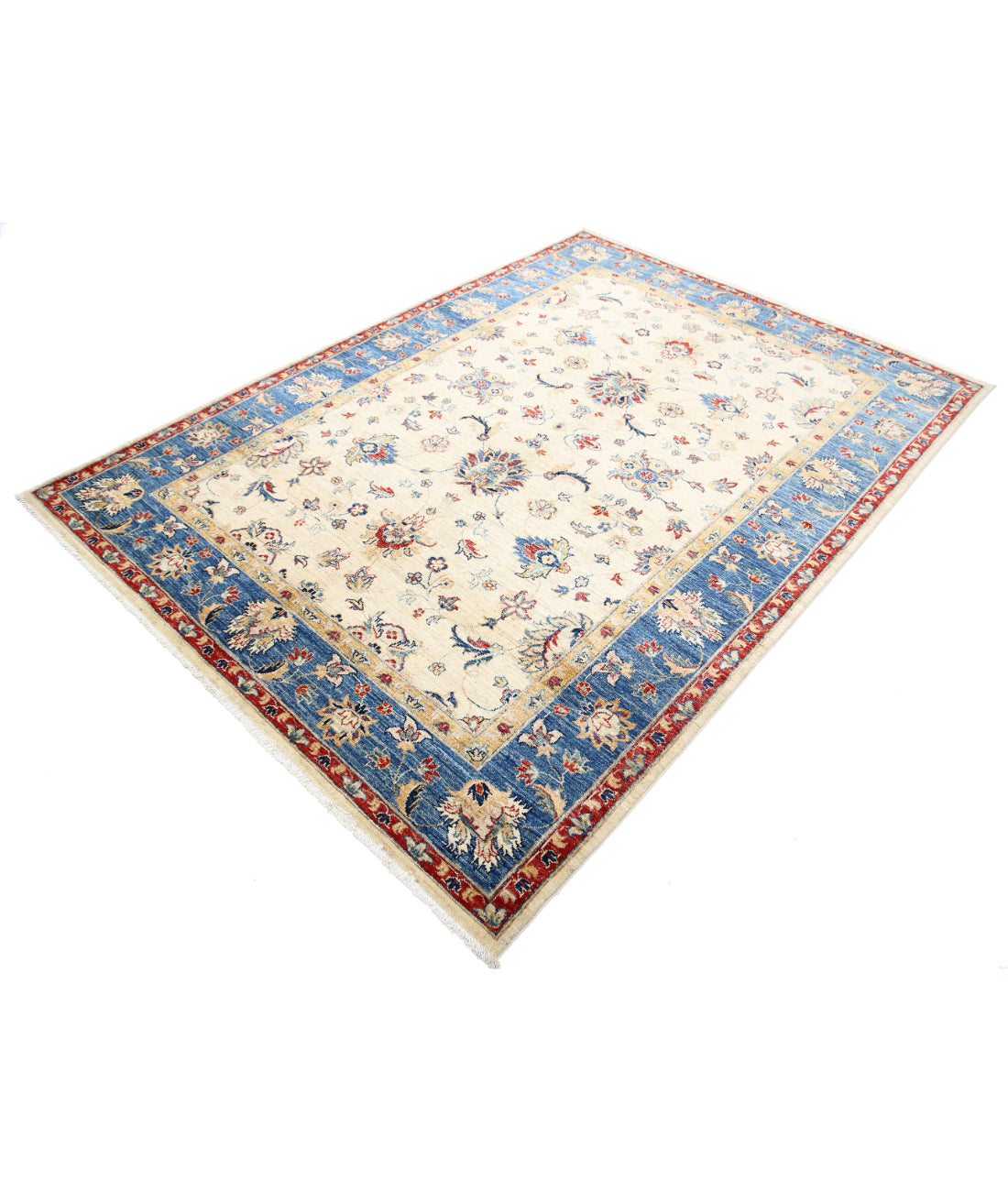 Ziegler 5'8'' X 7'8'' Hand-Knotted Wool Rug 5'8'' x 7'8'' (170 X 230) / Ivory / Blue