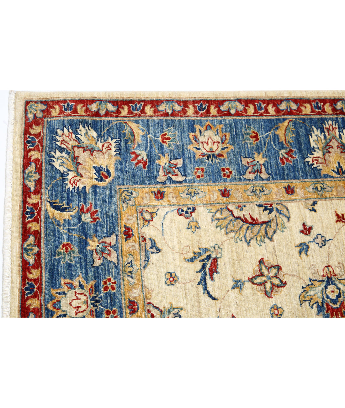 Ziegler 5'8'' X 7'8'' Hand-Knotted Wool Rug 5'8'' x 7'8'' (170 X 230) / Ivory / Blue