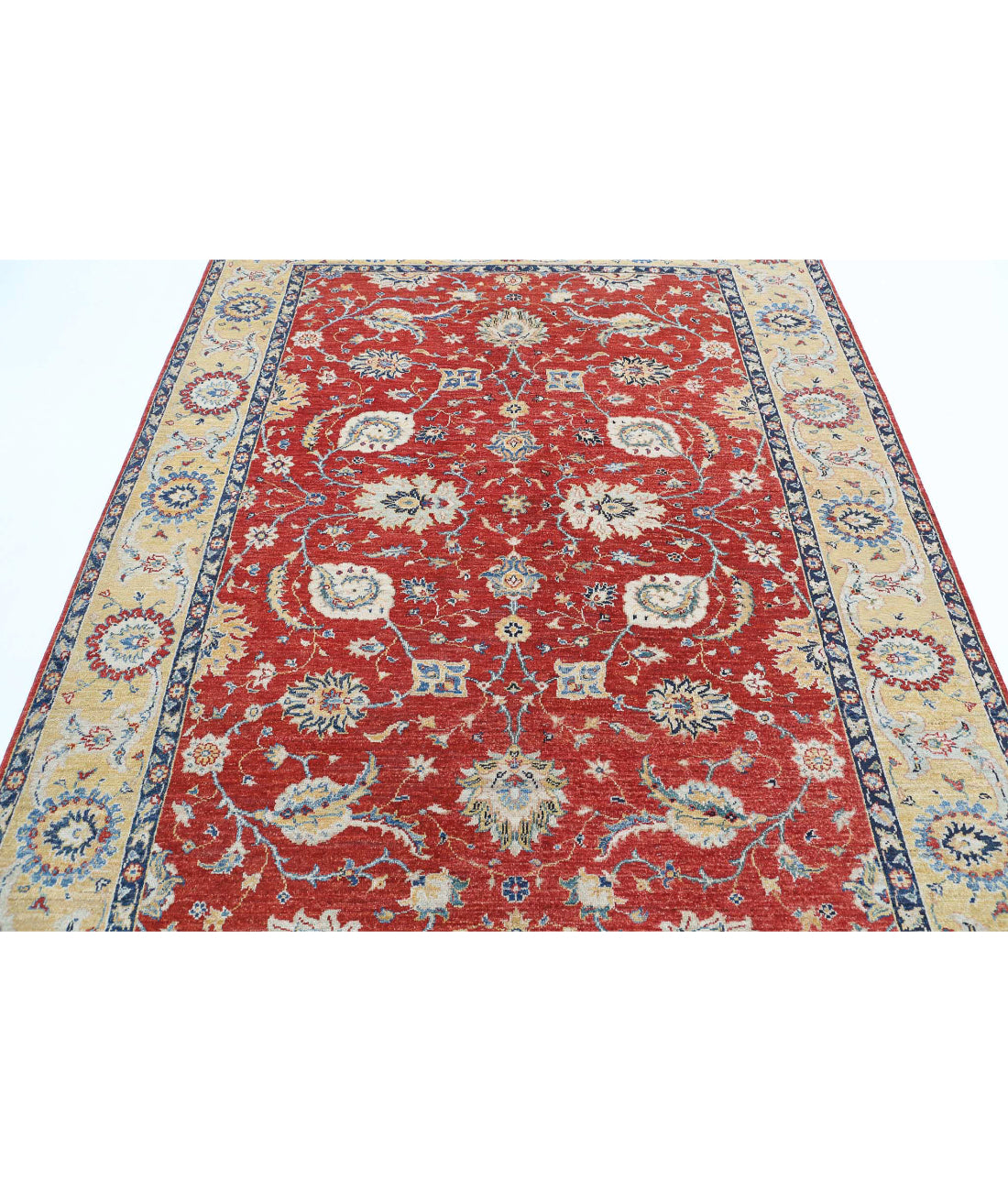 Ziegler 5'11'' X 7'11'' Hand-Knotted Wool Rug 5'11'' x 7'11'' (178 X 238) / Red / Gold