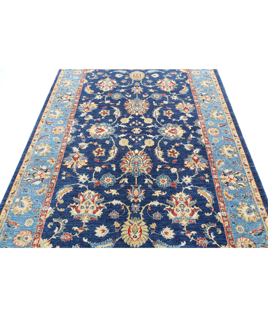 Ziegler 5'8'' X 8'1'' Hand-Knotted Wool Rug 5'8'' x 8'1'' (170 X 243) / Blue / Blue