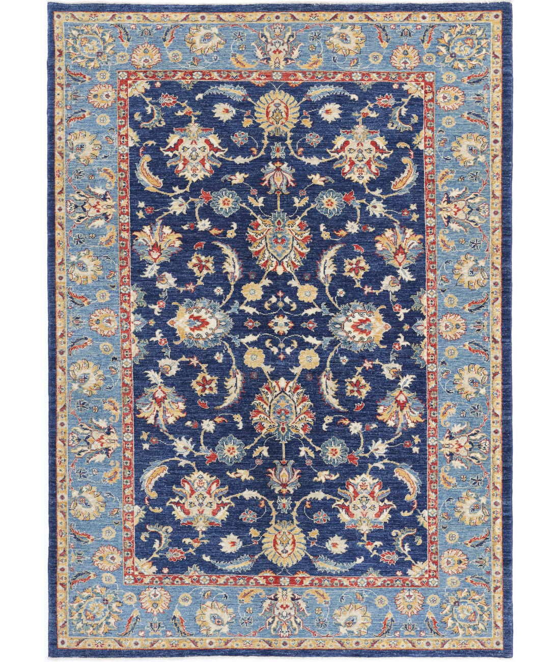 Ziegler 5'8'' X 8'1'' Hand-Knotted Wool Rug 5'8'' x 8'1'' (170 X 243) / Blue / Blue