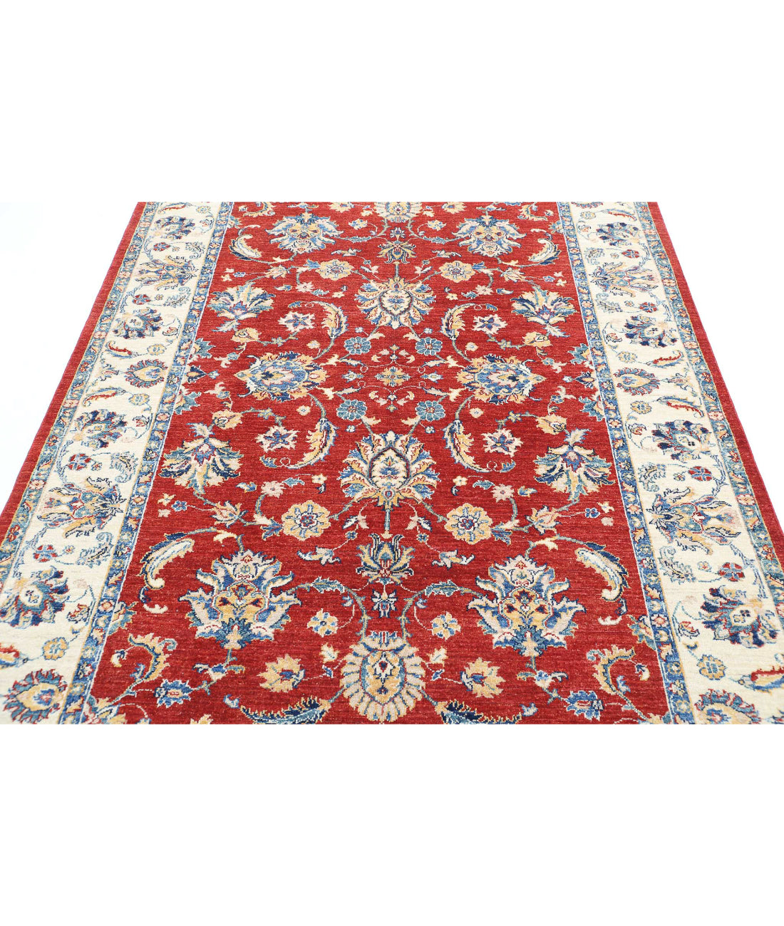 Ziegler 5'6'' X 7'8'' Hand-Knotted Wool Rug 5'6'' x 7'8'' (165 X 230) / Red / Ivory