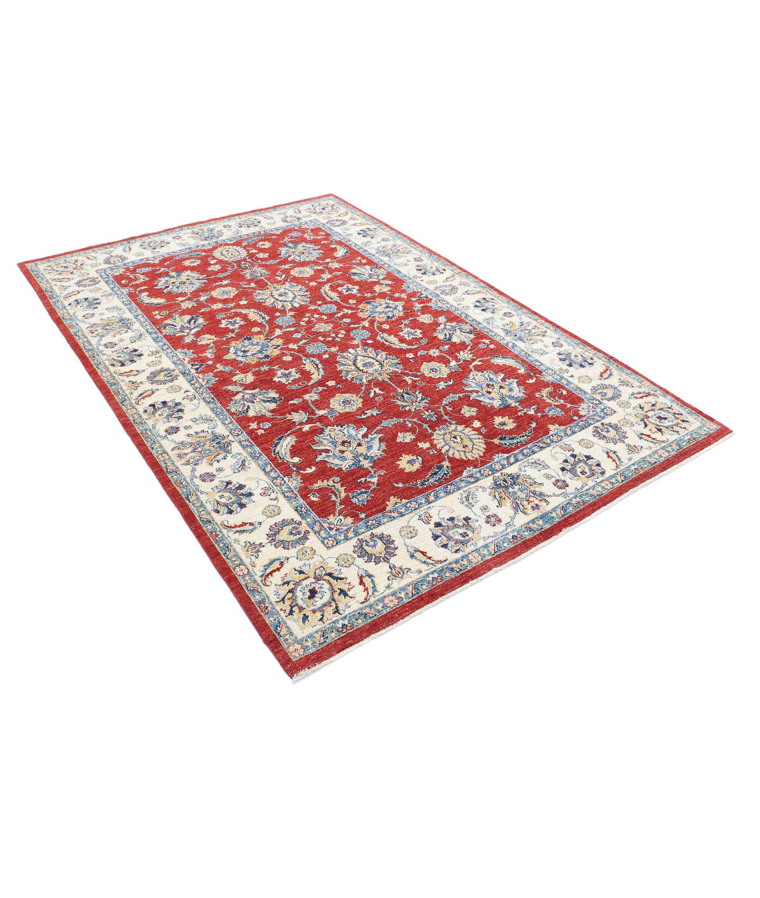 Ziegler 5'6'' X 7'9'' Hand-Knotted Wool Rug 5'6'' x 7'9'' (165 X 233) / Red / Ivory