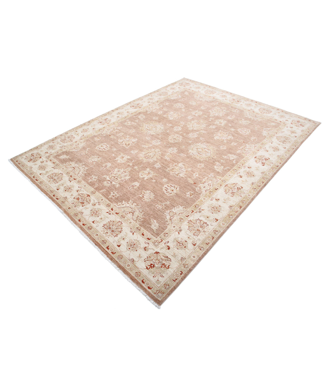 Ziegler 6'3'' X 8'3'' Hand-Knotted Wool Rug 6'3'' x 8'3'' (188 X 248) / Brown / Ivory