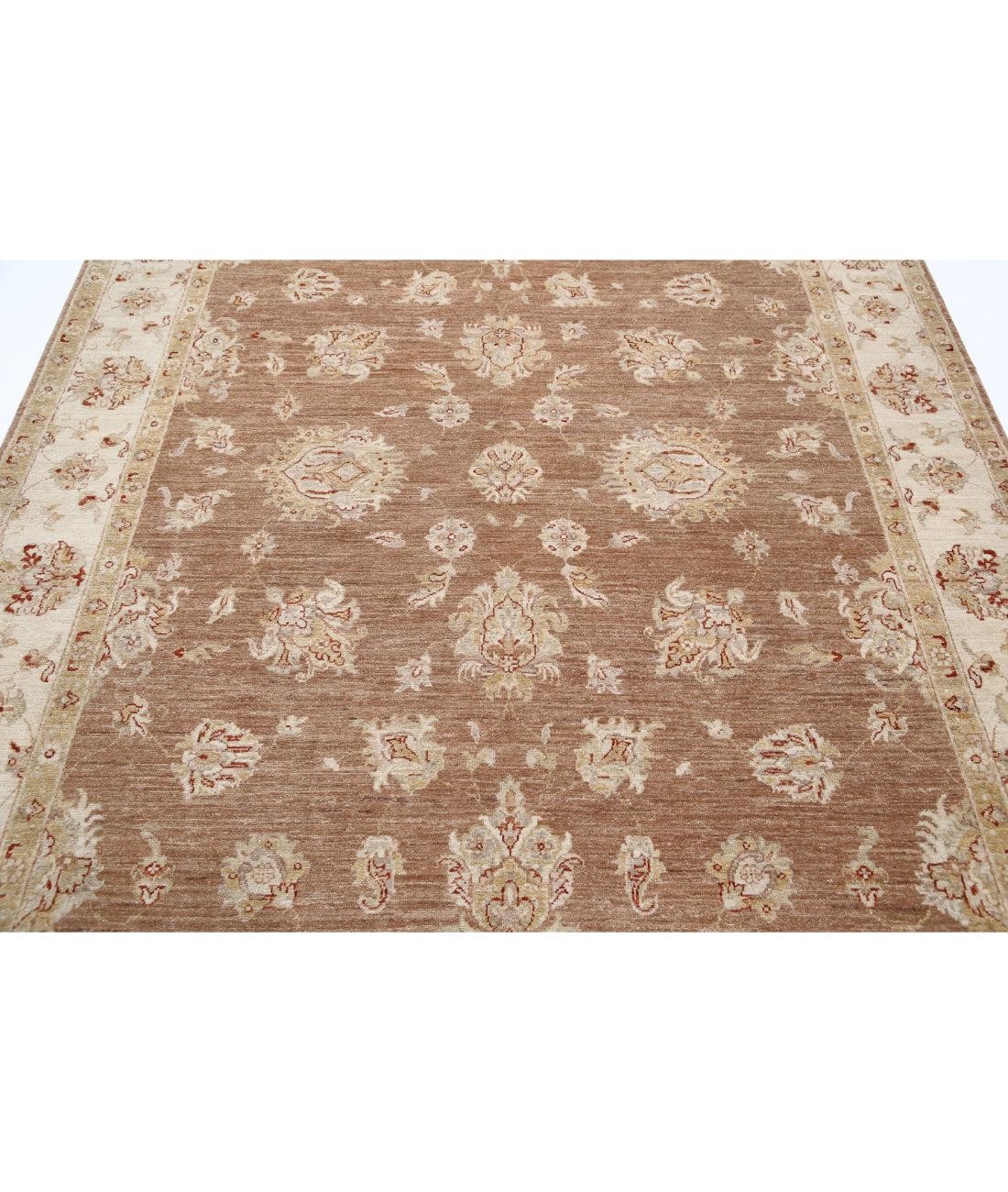 Ziegler 6'3'' X 8'3'' Hand-Knotted Wool Rug 6'3'' x 8'3'' (188 X 248) / Brown / Ivory