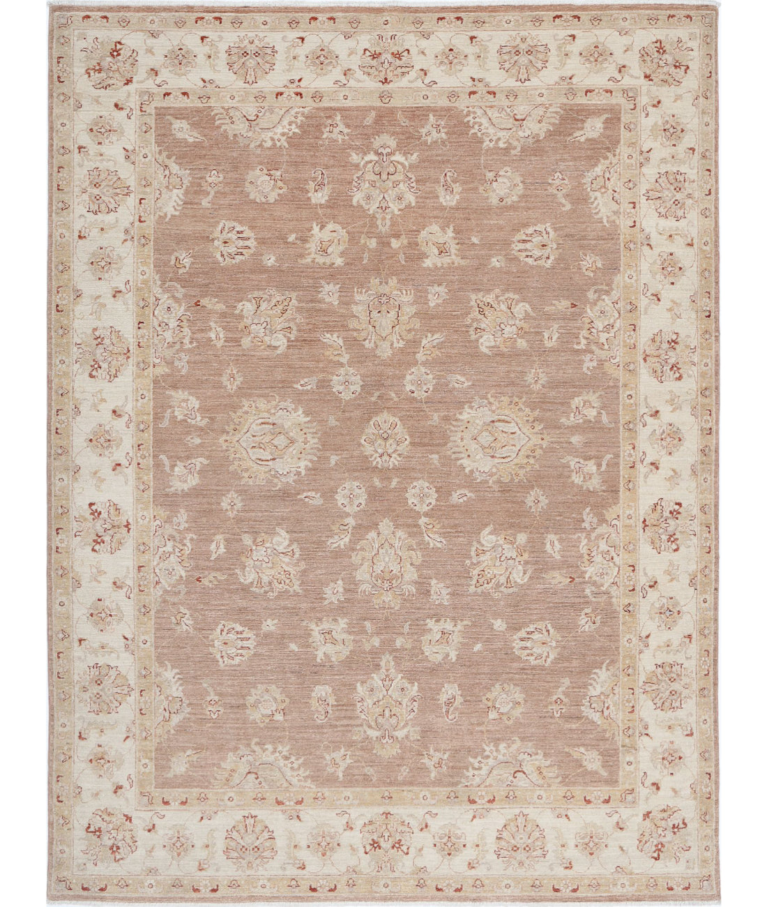 Ziegler 6'3'' X 8'3'' Hand-Knotted Wool Rug 6'3'' x 8'3'' (188 X 248) / Brown / Ivory