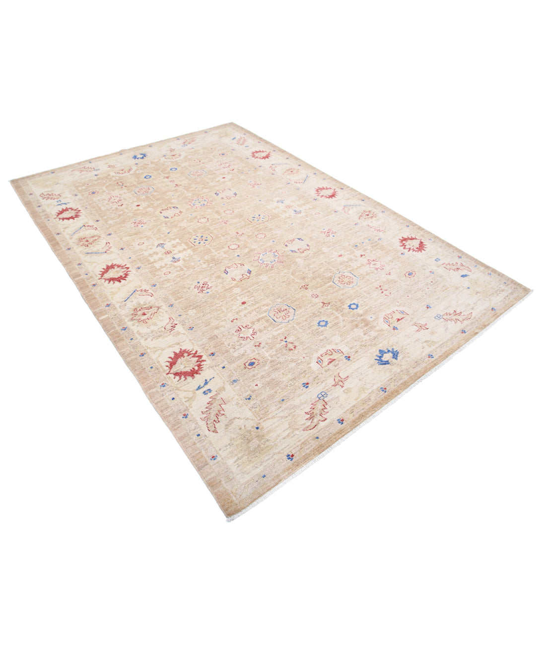 Ziegler 5'7'' X 7'11'' Hand-Knotted Wool Rug 5'7'' x 7'11'' (168 X 238) / Brown / Ivory