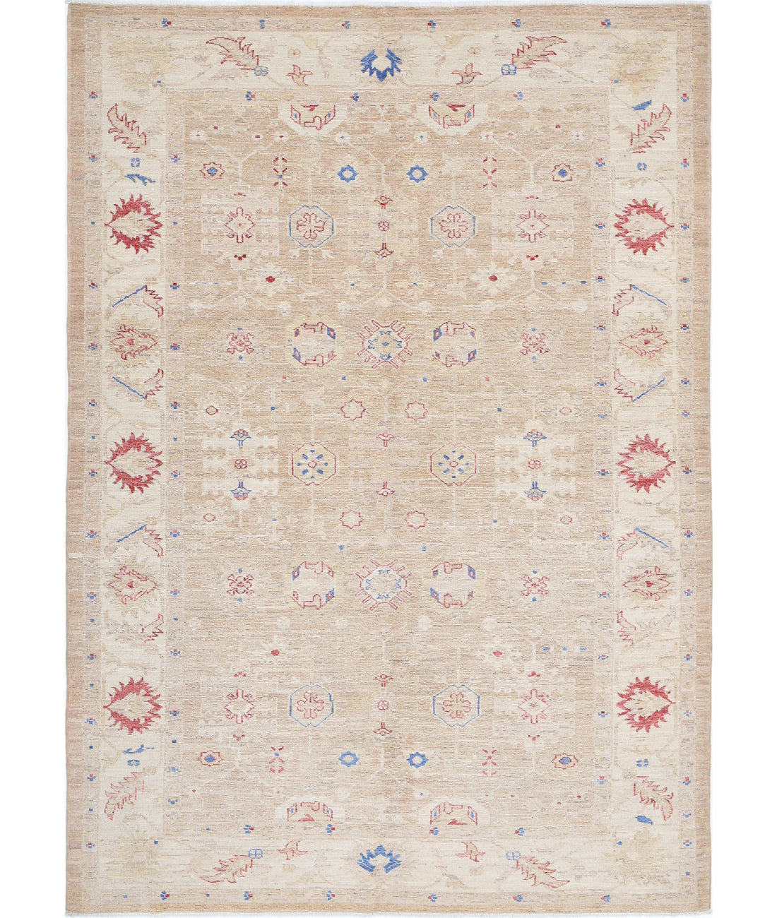 Ziegler 5'7'' X 7'11'' Hand-Knotted Wool Rug 5'7'' x 7'11'' (168 X 238) / Brown / Ivory