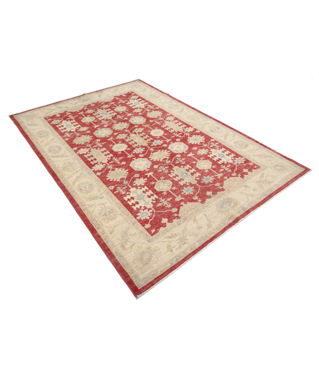 Ziegler 5'7'' X 7'11'' Hand-Knotted Wool Rug 5'7'' x 7'11'' (168 X 238) / Red / Ivory