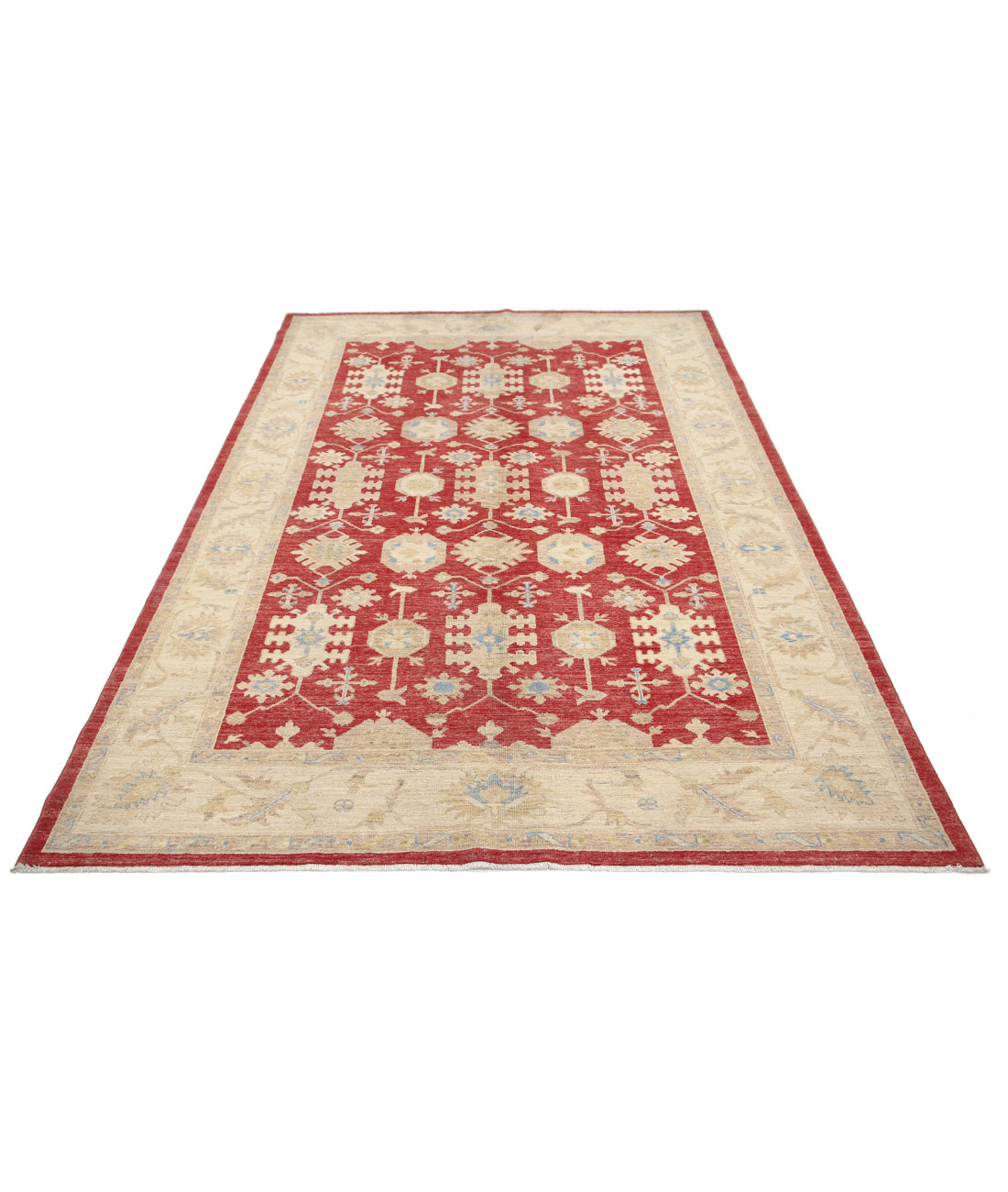 Ziegler 5'7'' X 7'11'' Hand-Knotted Wool Rug 5'7'' x 7'11'' (168 X 238) / Red / Ivory