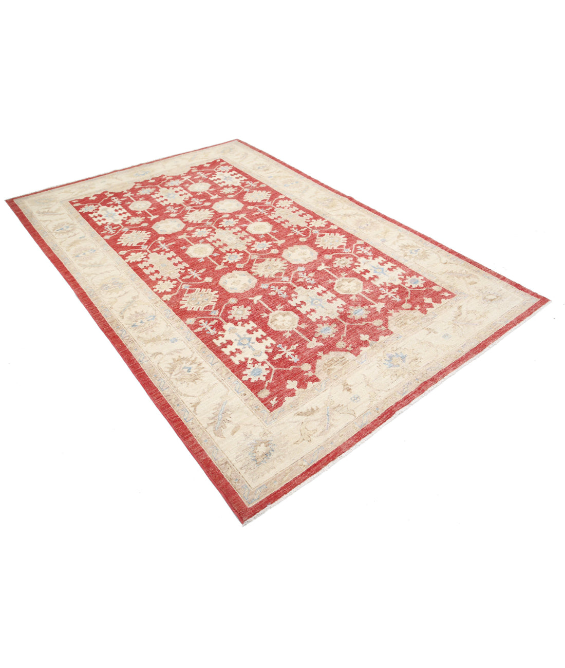 Ziegler 5'7'' X 8'5'' Hand-Knotted Wool Rug 5'7'' x 8'5'' (168 X 253) / Red / Ivory