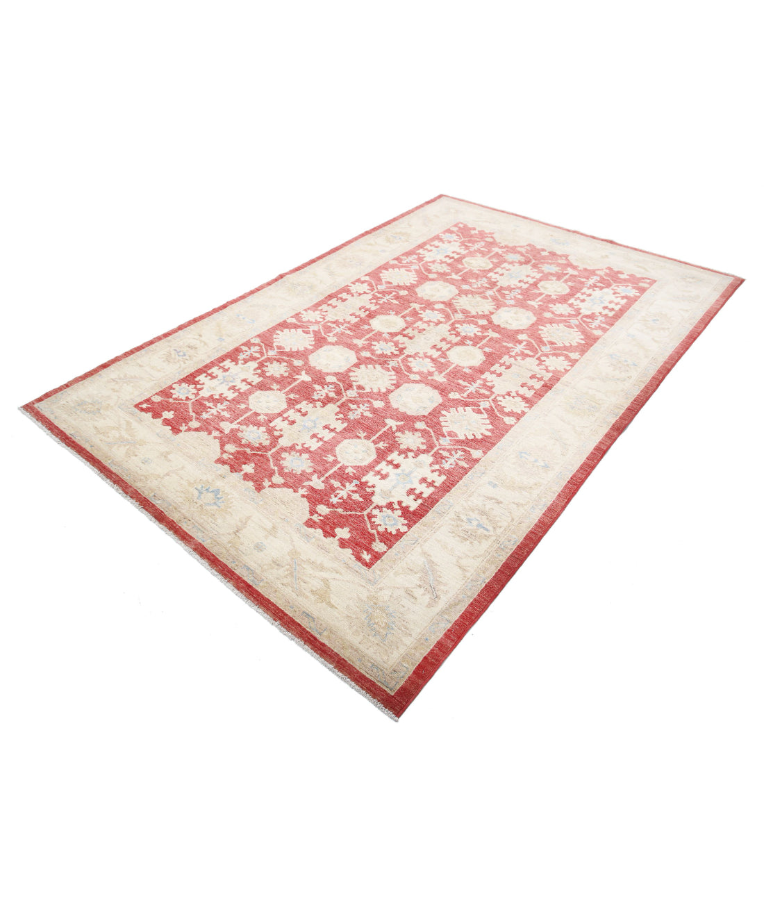 Ziegler 5'7'' X 8'5'' Hand-Knotted Wool Rug 5'7'' x 8'5'' (168 X 253) / Red / Ivory