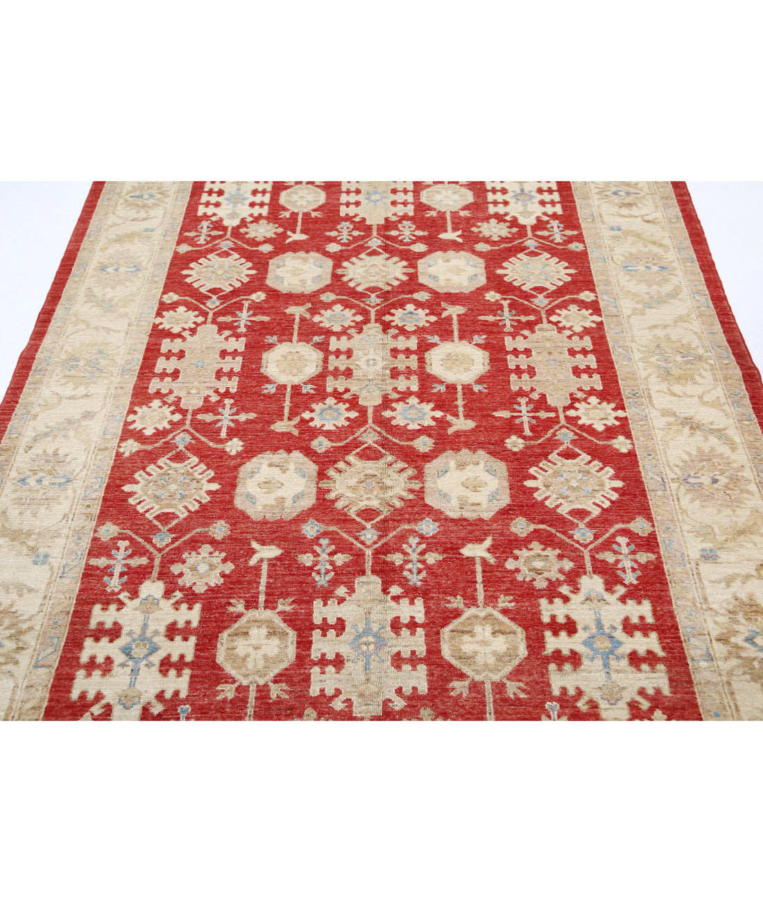 Ziegler 5'7'' X 8'5'' Hand-Knotted Wool Rug 5'7'' x 8'5'' (168 X 253) / Red / Ivory