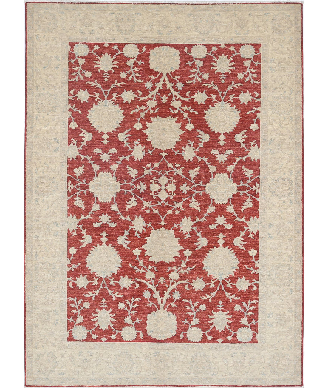 Ziegler 5'7'' X 7'9'' Hand-Knotted Wool Rug 5'7'' x 7'9'' (168 X 233) / Red / Ivory