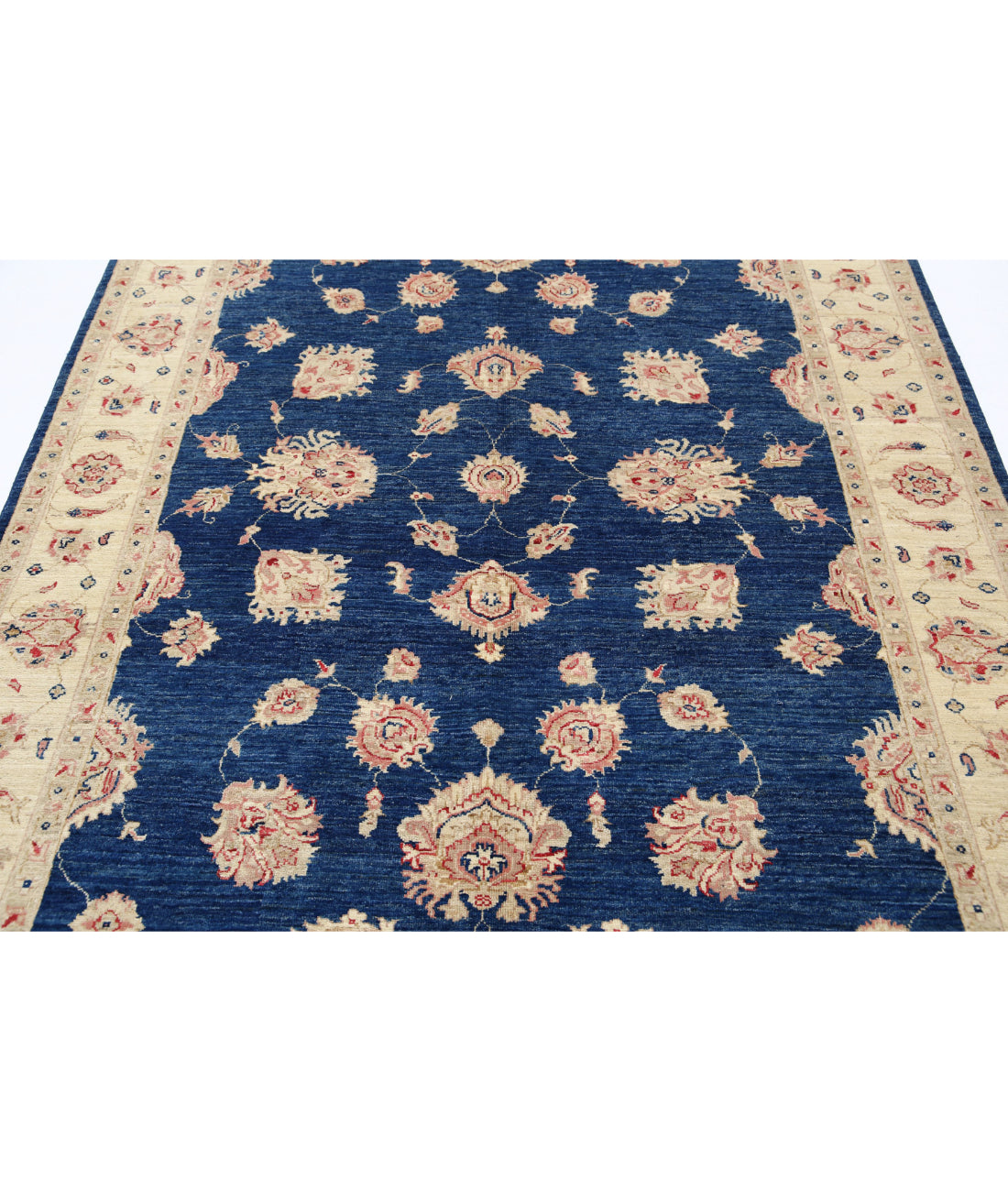 Ziegler 5'7'' X 8'3'' Hand-Knotted Wool Rug 5'7'' x 8'3'' (168 X 248) / Blue / Ivory