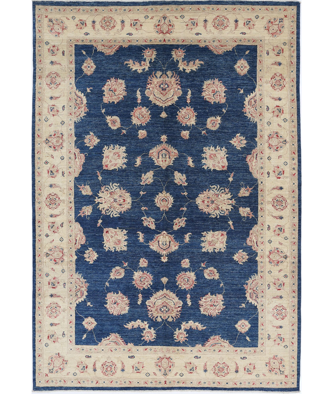 Ziegler 5'7'' X 8'3'' Hand-Knotted Wool Rug 5'7'' x 8'3'' (168 X 248) / Blue / Ivory