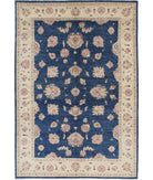 Ziegler 5'7'' X 8'3'' Hand-Knotted Wool Rug 5'7'' x 8'3'' (168 X 248) / Blue / Ivory