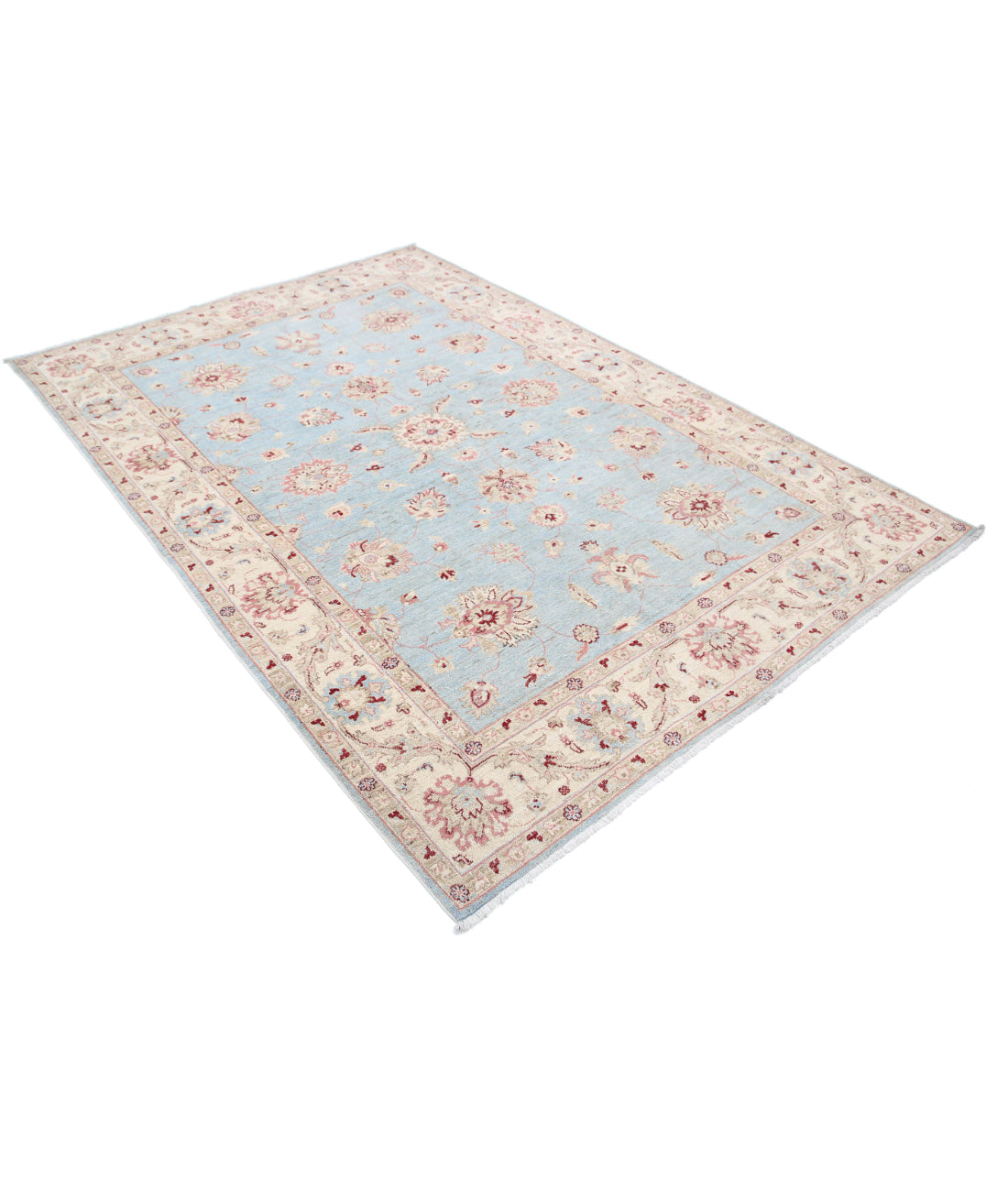 Ziegler 5'7'' X 7'11'' Hand-Knotted Wool Rug 5'7'' x 7'11'' (168 X 238) / Blue / Ivory