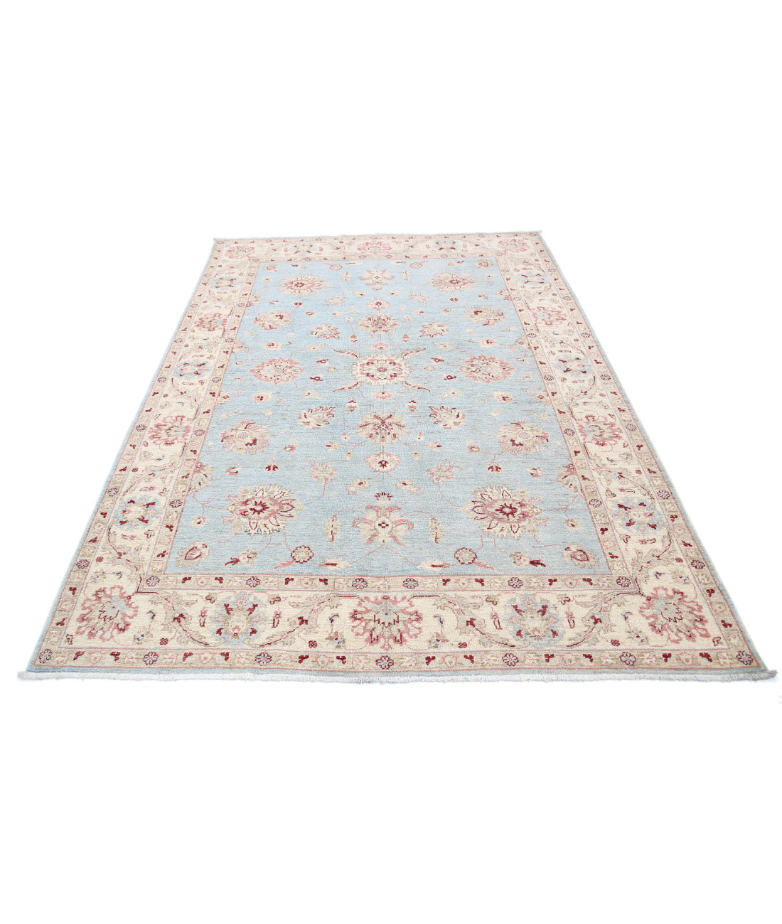 Ziegler 5'7'' X 7'11'' Hand-Knotted Wool Rug 5'7'' x 7'11'' (168 X 238) / Blue / Ivory