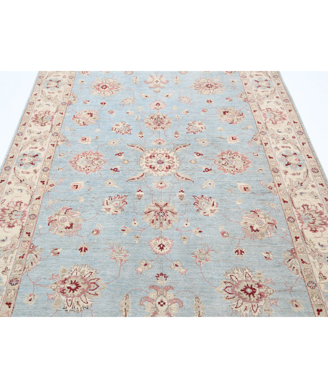 Ziegler 5'7'' X 7'11'' Hand-Knotted Wool Rug 5'7'' x 7'11'' (168 X 238) / Blue / Ivory