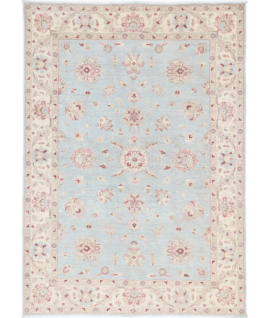 Ziegler 5'7'' X 7'11'' Hand-Knotted Wool Rug 5'7'' x 7'11'' (168 X 238) / Blue / Ivory