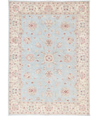 Ziegler 5'7'' X 7'11'' Hand-Knotted Wool Rug 5'7'' x 7'11'' (168 X 238) / Blue / Ivory