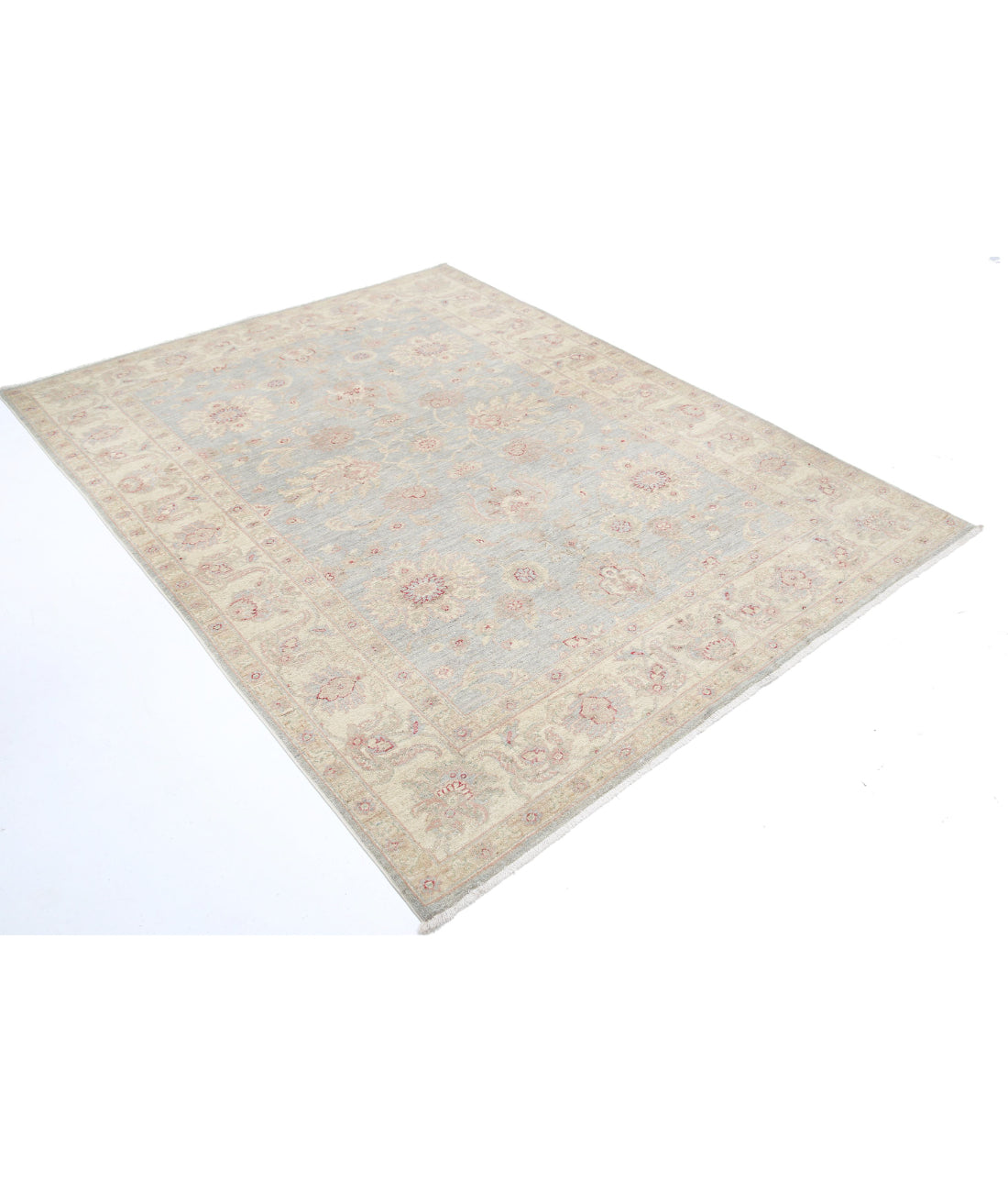 Ziegler 5'8'' X 7'4'' Hand-Knotted Wool Rug 5'8'' x 7'4'' (170 X 220) / Grey / Ivory