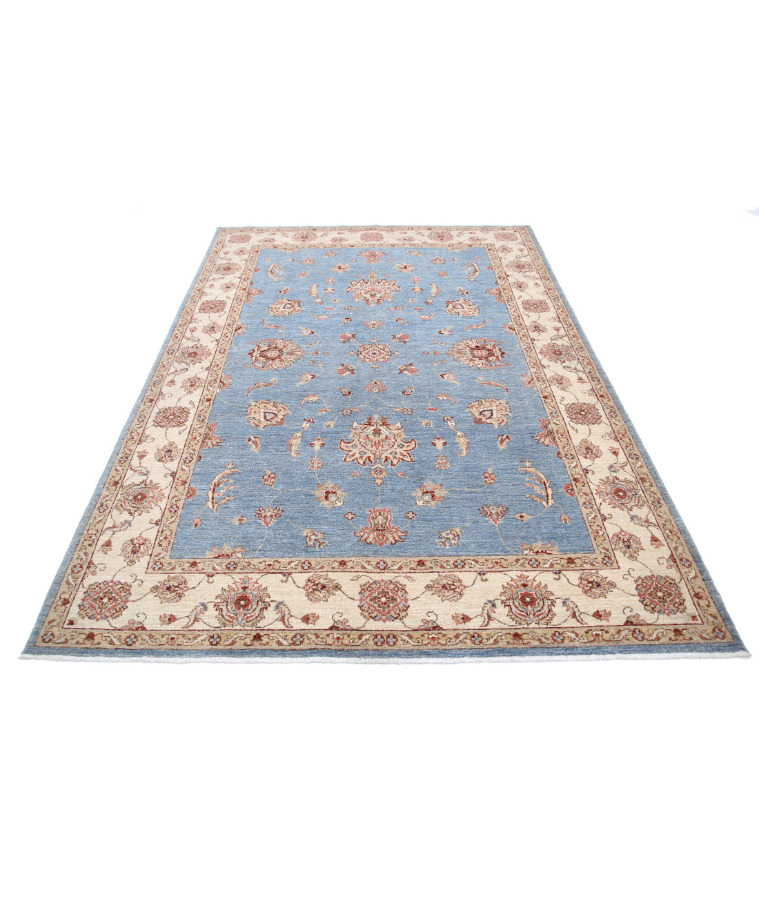 Ziegler 5'8'' X 8'3'' Hand-Knotted Wool Rug 5'8'' x 8'3'' (170 X 248) / Blue / Ivory