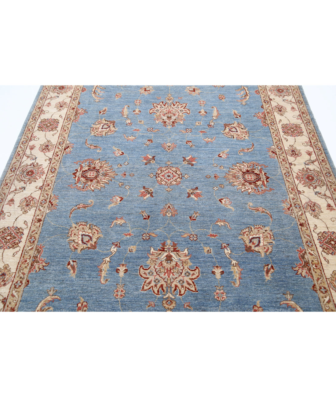 Ziegler 5'8'' X 8'3'' Hand-Knotted Wool Rug 5'8'' x 8'3'' (170 X 248) / Blue / Ivory