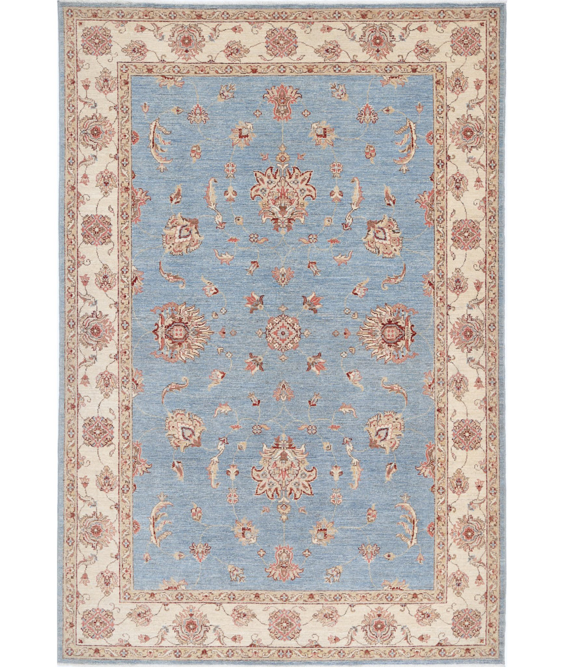 Ziegler 5'8'' X 8'3'' Hand-Knotted Wool Rug 5'8'' x 8'3'' (170 X 248) / Blue / Ivory