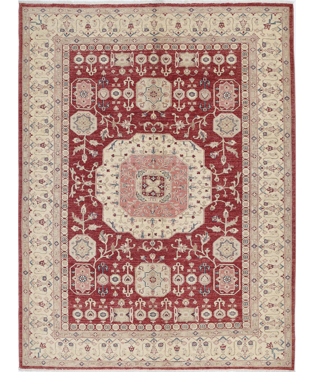 Ziegler 5'9'' X 7'5'' Hand-Knotted Wool Rug 5'9'' x 7'5'' (173 X 223) / Red / Ivory