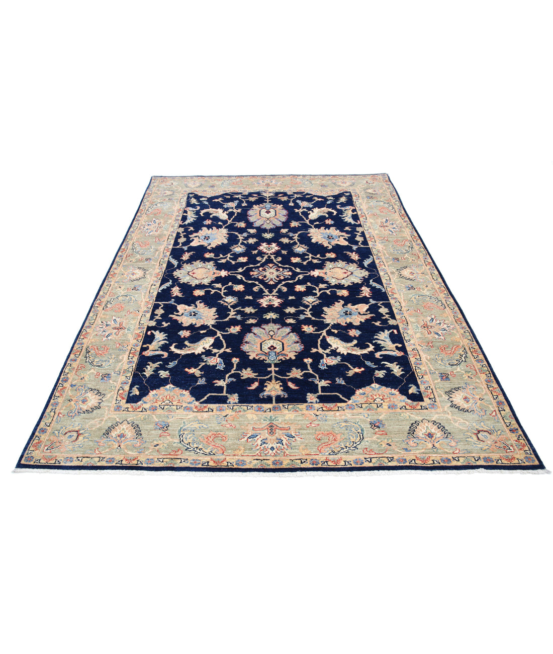 Ziegler 5'8'' X 7'9'' Hand-Knotted Wool Rug 5'8'' x 7'9'' (170 X 233) / Blue / N/A