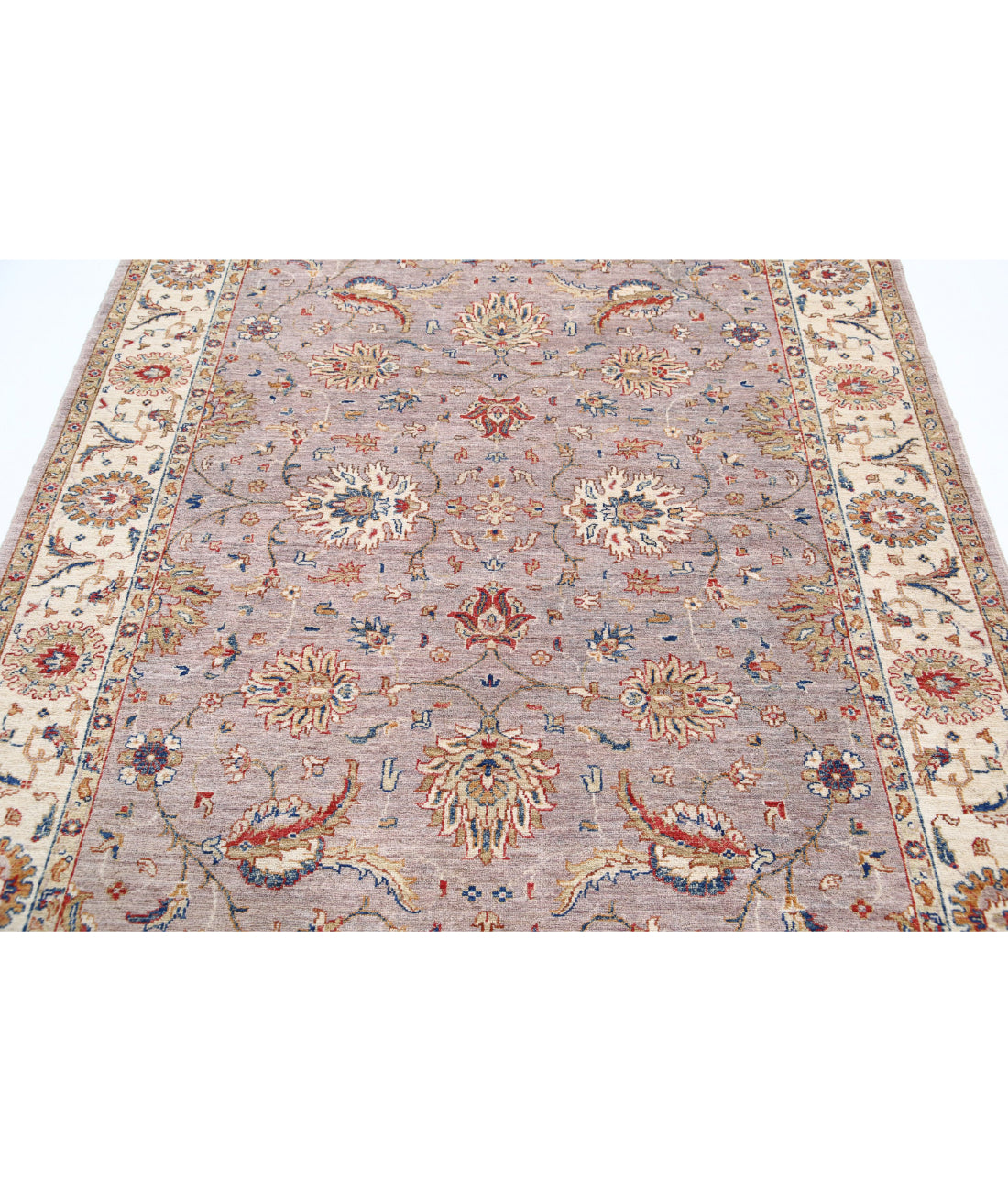 Ziegler 5'6'' X 7'6'' Hand-Knotted Wool Rug 5'6'' x 7'6'' (165 X 225) / Grey / Ivory