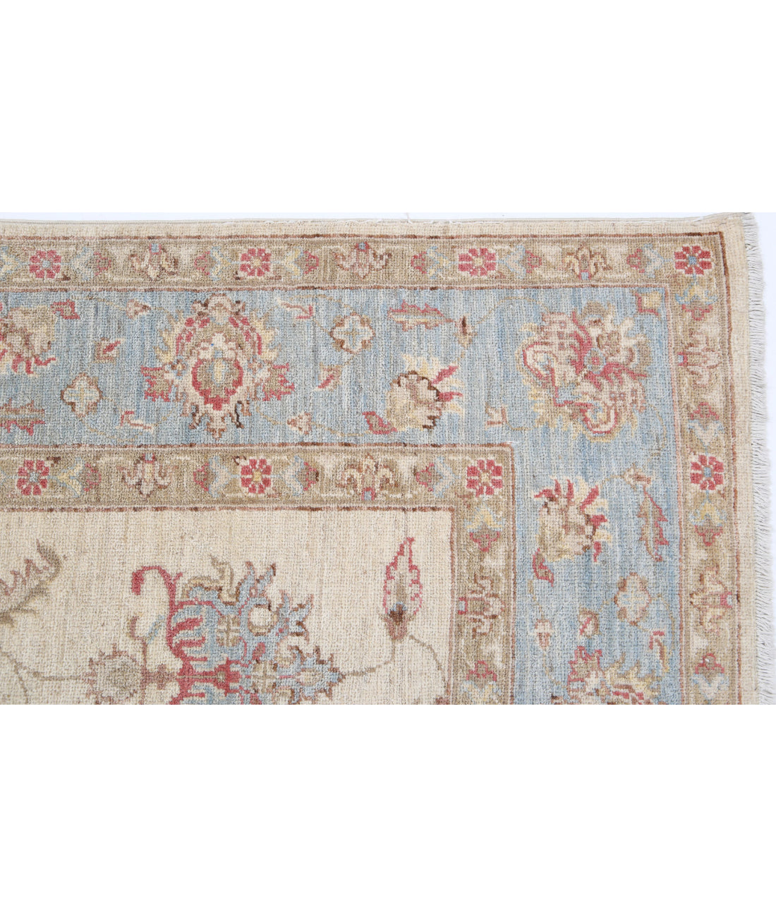 Ziegler 5'7'' X 8'3'' Hand-Knotted Wool Rug 5'7'' x 8'3'' (168 X 248) / Ivory / Blue