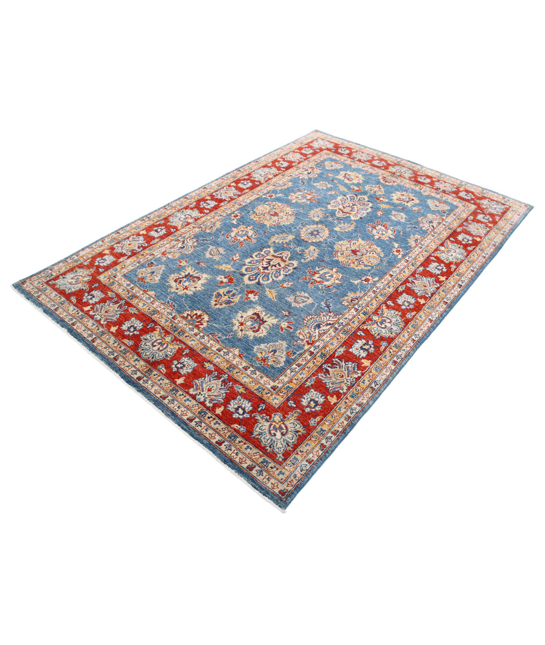 Ziegler 5'4'' X 7'9'' Hand-Knotted Wool Rug 5'4'' x 7'9'' (160 X 233) / Blue / Red