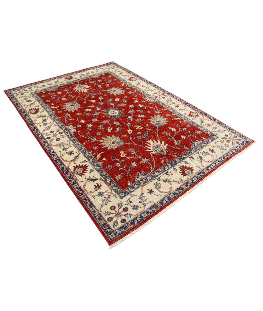 Ziegler 5'6'' X 7'8'' Hand-Knotted Wool Rug 5'6'' x 7'8'' (165 X 230) / Red / Ivory