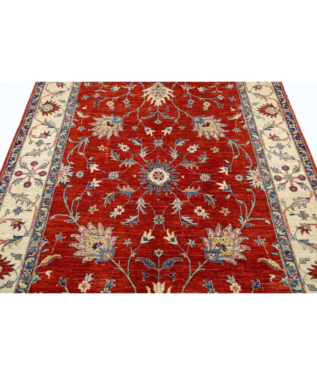 Ziegler 5'6'' X 7'8'' Hand-Knotted Wool Rug 5'6'' x 7'8'' (165 X 230) / Red / Ivory